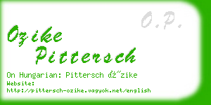 ozike pittersch business card
